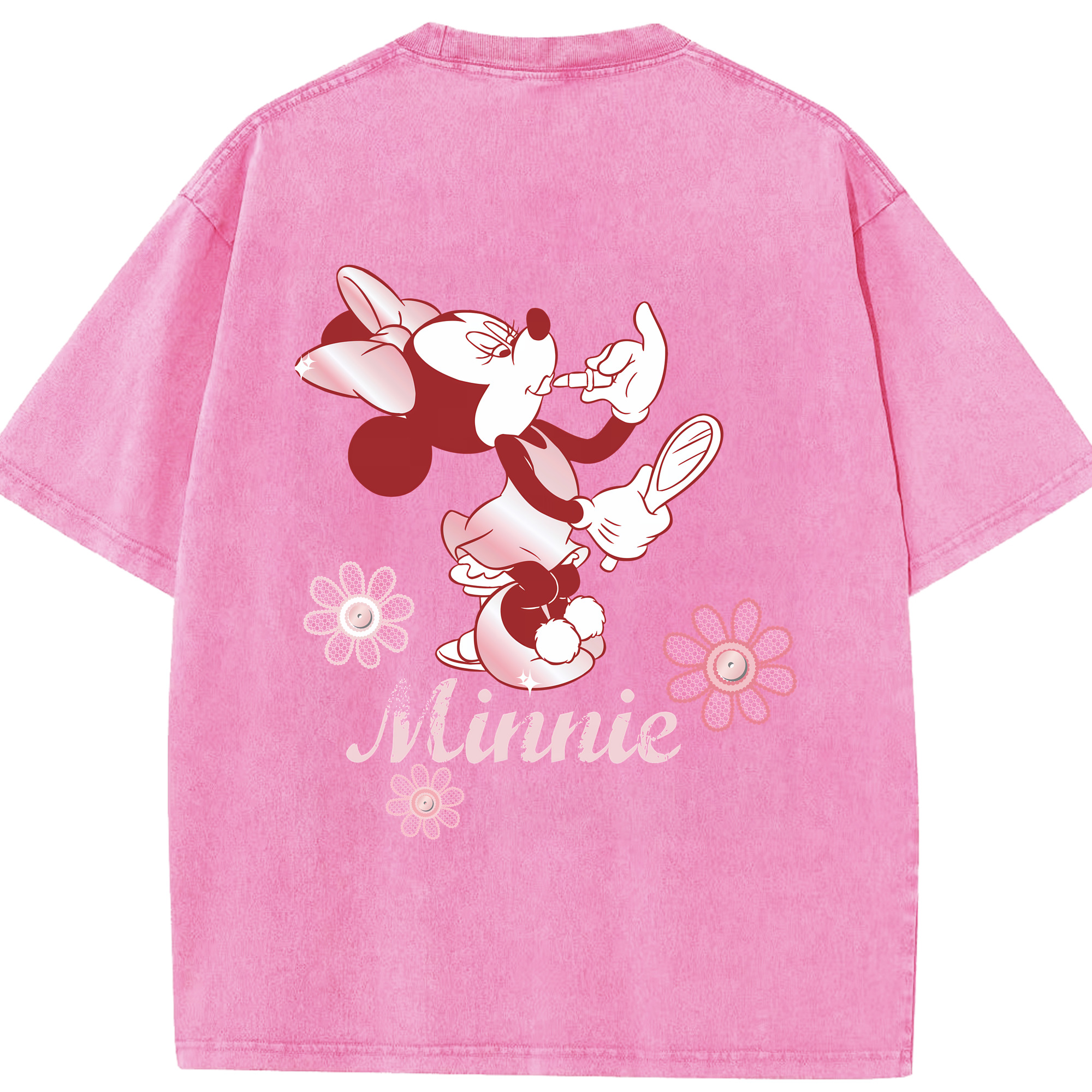 （画像用） ミッキーマウス Mickey Mouse 綿100% ヴィンテージ風 半袖Tシャツ（背面プリント）